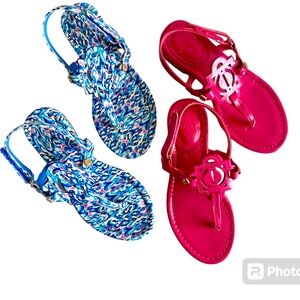 2 for $12 Sandals, Crown & Ivy, Toddler 12, Pink and Blue Multi Color Spring